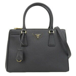 PRADA Galleria Bag Handbag Shoulder Saffiano Leather Black